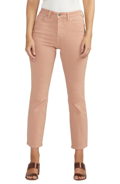 Silver Jeans Co. Isbister High Waist Straight Leg Jeans In Dusty Coral