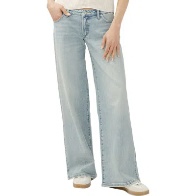 Silver Jeans Co. Low Rise Baggy Wide Leg Jeans In Blue