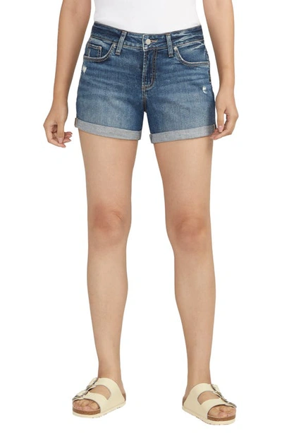 Silver Jeans Co. Suki Curvy Fit Cuffed Denim Shorts In Indigo