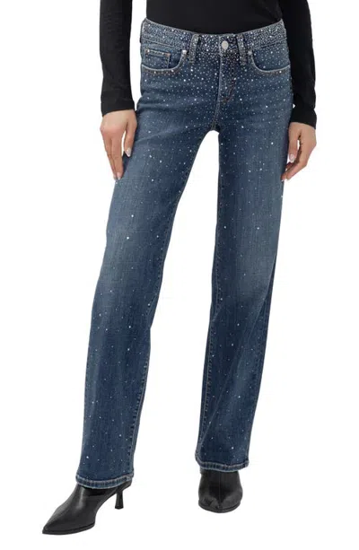 Silver Jeans Co. Suki Curvy Mid Rise Relaxed Straight Leg Jeans In Blue