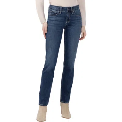 Silver Jeans Co. Suki Curvy Mid Rise Straight Leg Jeans In Blue