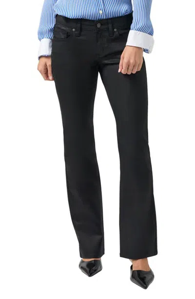Silver Jeans Co. Suki Petite Coated Curvy Mid Rise Slim Bootcut Jeans In Black