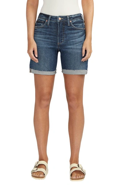 Silver Jeans Co. Sure Thing High Waist Cutoff Denim Shorts In Indigo