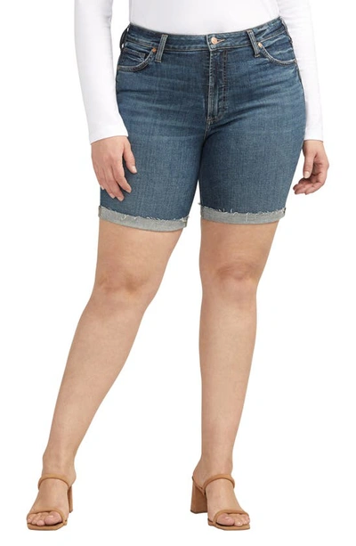 Silver Jeans Co. Sure Thing High Waist Cutoff Denim Shorts In Indigo