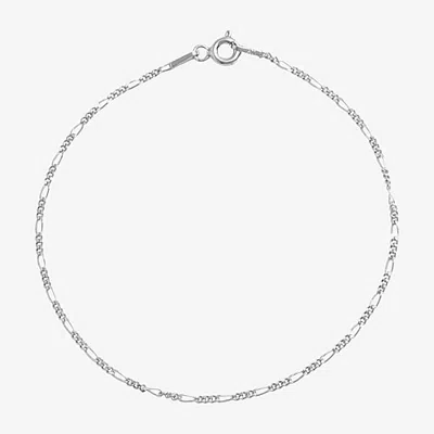 Silver Treasures Made In Italy Womens Sterling Silver 8 Inch Solid Figaro Chain Bracelet