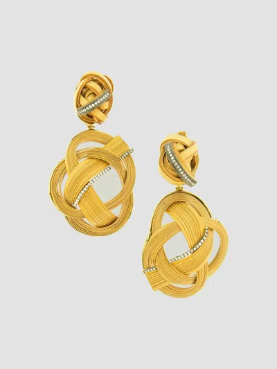 Silvia Furmanovich Women's Bamboo 18k Yellow Gold & Light Brown Diamond Woven Bamboo Drop Earrings
