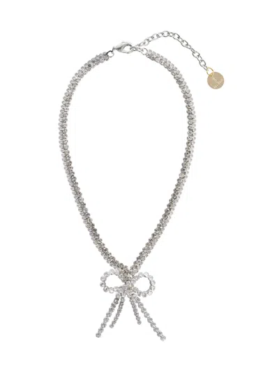 Silvia Gnecchi Gnecchi Silvia The Bow Necklace With Crystall Knot In Silver