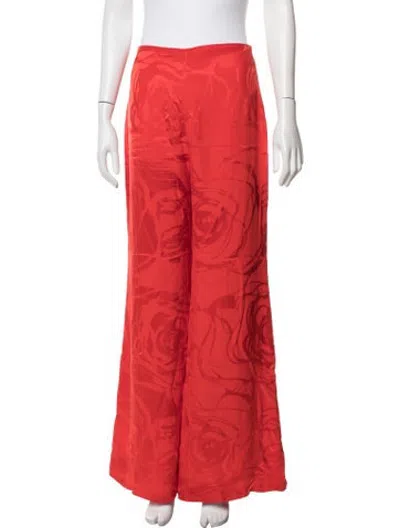 Pre-owned Silvia Tcherassi Floral Print Wide Leg Pants In Red