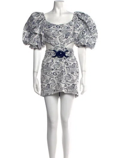 Pre-owned Silvia Tcherassi Printed Mini Dress In White