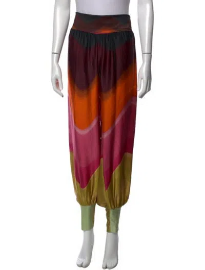 Pre-owned Silvia Tcherassi Printed Wide Leg Pants In Black