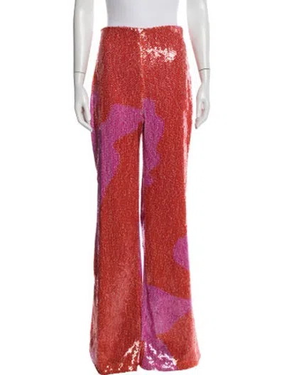 Pre-owned Silvia Tcherassi Sequin Wide Leg Pants In Red