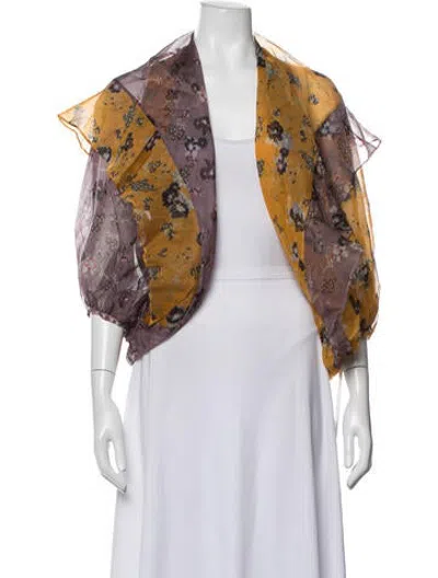 Pre-owned Silvia Tcherassi Silk Floral Print Jacket In Multicolor