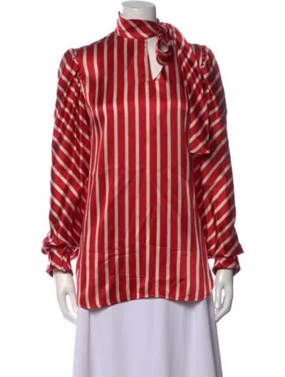 Pre-owned Silvia Tcherassi Silk Striped Blouse In Red