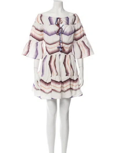 Pre-owned Silvia Tcherassi Striped Mini Dress W/ Tags In White