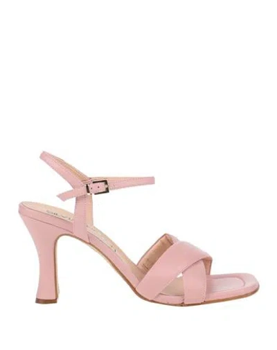 Silvian Heach Woman Sandals Pink Size 6 Leather