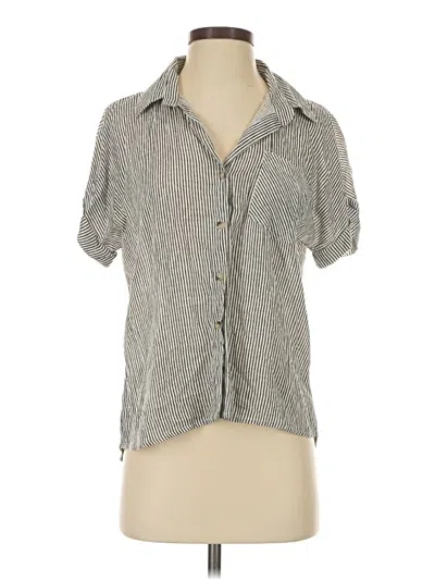 Pre-owned Sim & Sam Short Sleeve Blouse In Gray