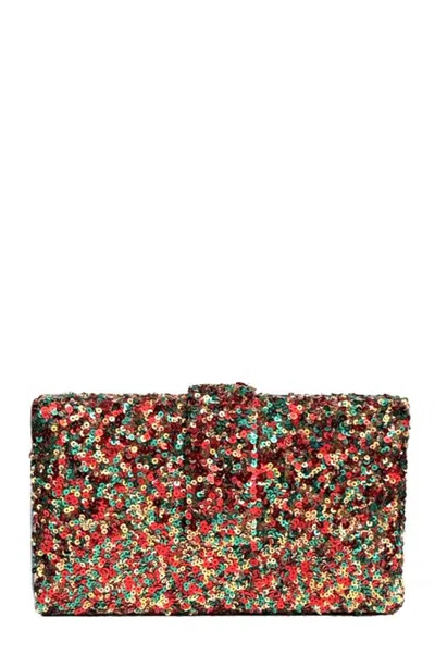 Simitri Holiday Sequin Clutches In Holly Jolly