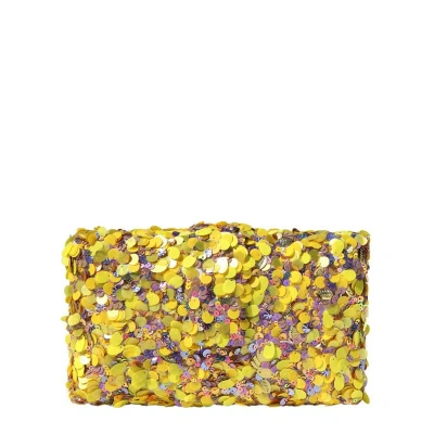 Simitri Lemon Kitsch Clutch In Yellow/orange/silver