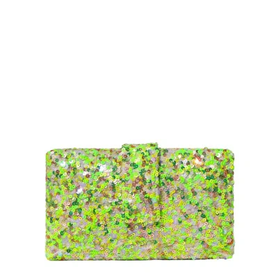 Simitri Lime Kitsch Clutch In Silver/green