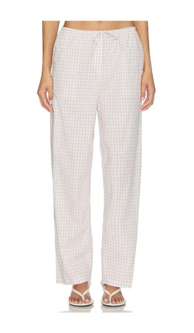 Simkhai Drawstring Pant In Sand Gingham