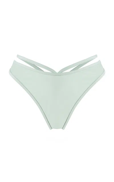 Simkhai Emmalynn Strappy Jersey Bikini Bottoms In Blue