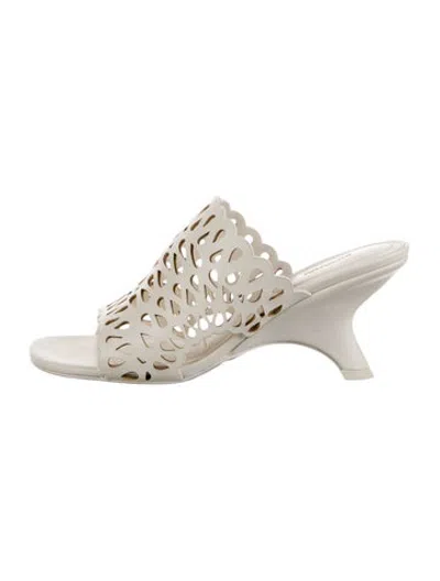 Pre-owned Simkhai Leather Lace Pattern Sandals In Neutrals
