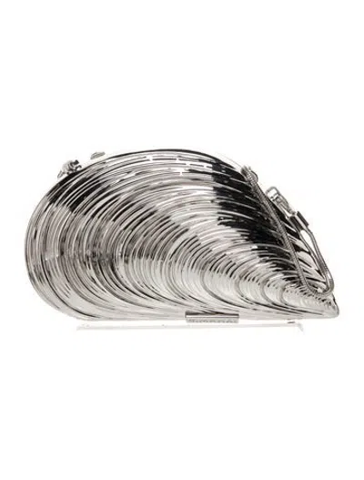Pre-owned Simkhai Metal Clutch In Metallic/silver