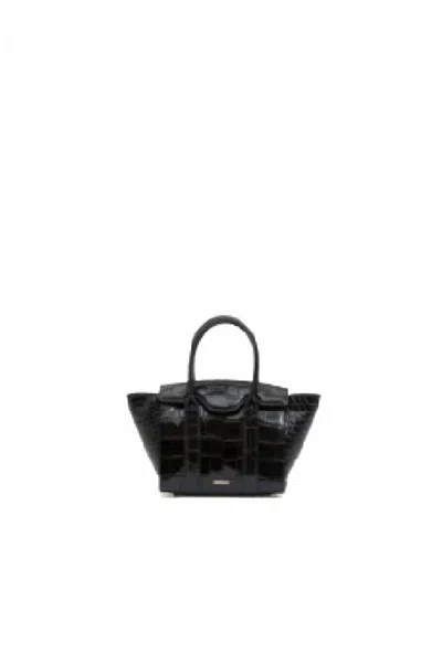 Simkhai Nicola Croc-embossed Leather Mini Tote In Black