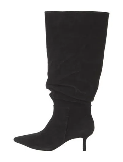 Pre-owned Simkhai Suede Slouch Boots In Black