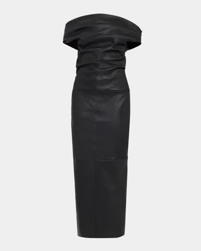 Simkhai Vessia Leather Maxi Dress In Animal Print