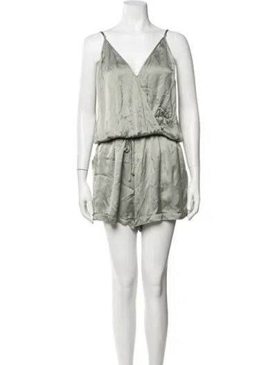 Pre-owned Simkhai V-neck Romper In Grey