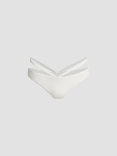 Simkhai Women's Emmalynn Strappy Bikini Bottoms In White