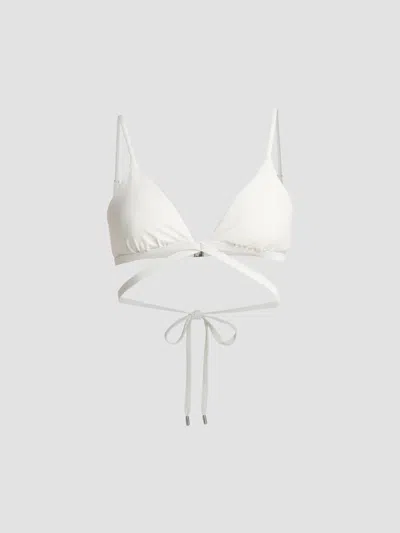 Simkhai Women's Harlen Strappy Triangle Bikini Top In White