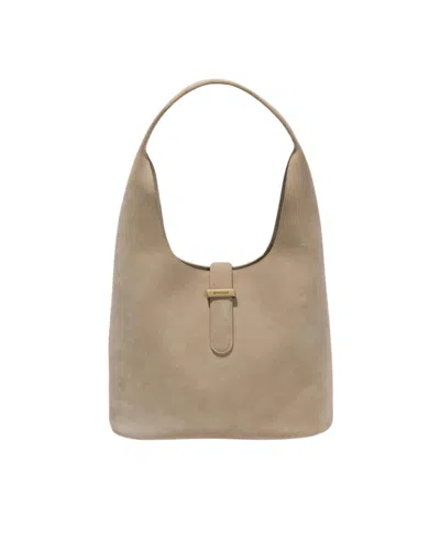 Simkhai Women's Khai Buckle Suede Hobo Bag In Desert In Beige