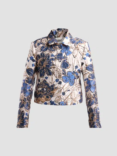 Simkhai Women's Lucia Floral Jacquard Crop Jacket In Multi