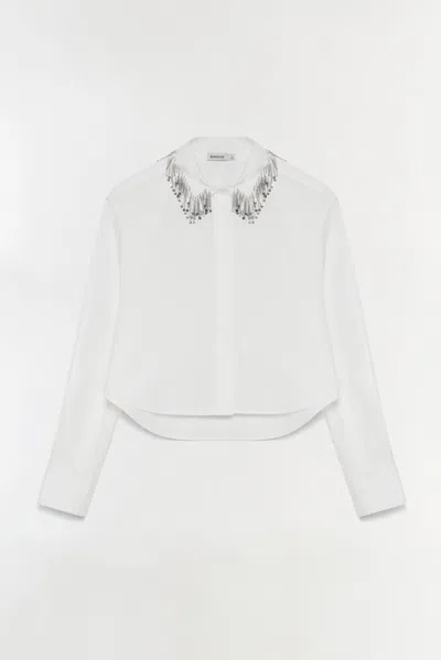 Simkhai Women's Renata Embellished Button Down Shirt In White