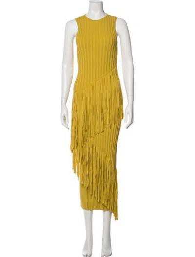 Pre-owned Simon Miller Crew Neck Midi Length Dress In Green