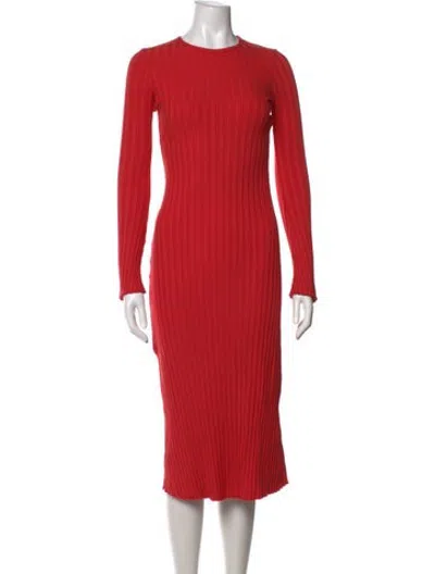 Pre-owned Simon Miller Crew Neck Midi Length Dress In Orange