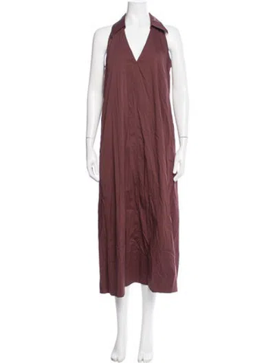 Pre-owned Simon Miller Halterneck Midi Length Dress In Burgundy