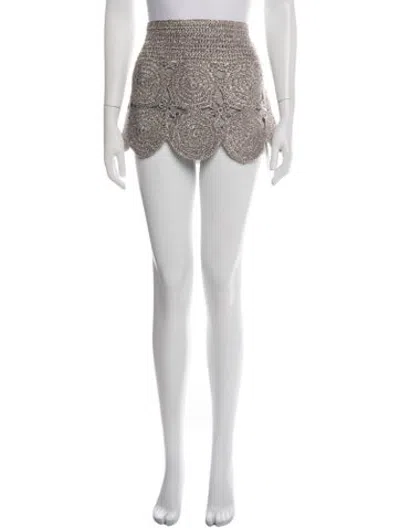 Pre-owned Simon Miller Patterned Mini Skirt In Metallic/neutrals