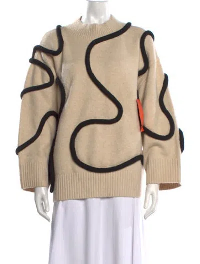 Pre-owned Simon Miller Patterned Mock Neck Sweater W/ Tags In Neutrals