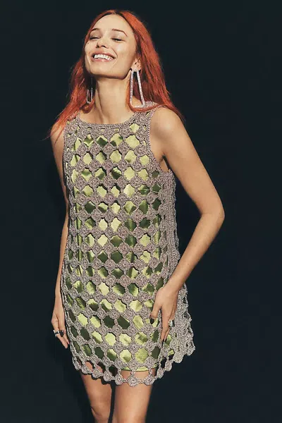 Simon Miller Sina Crochet Mini Dress In Green