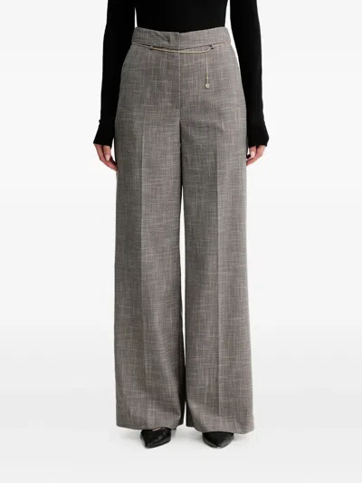 Simona Corsellini Chain-detail Trousers In Gray