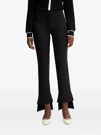 Simona Corsellini Cut-out Split-hem Trousers In Black
