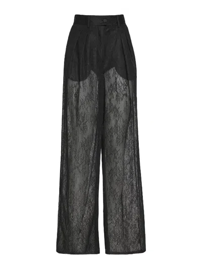 Simona Corsellini Trousers  In Lace In Black
