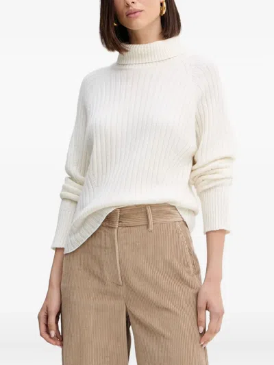 Simona Corsellini Turtleneck Ribbed Sweater In White