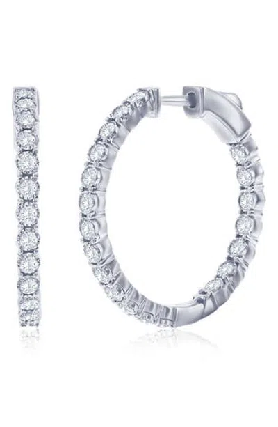 Simona Lab Grown Diamond Hoop Earrings In Metallic