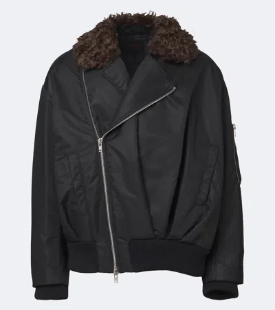 Simone Rocha Asymmetric Blouson Jacket In Black
