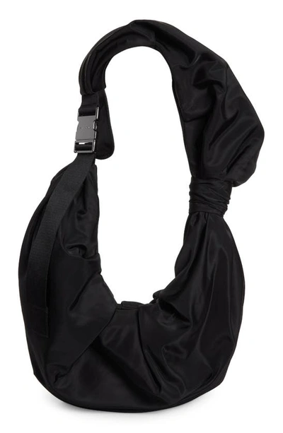 Simone Rocha Big Bow Twill Messenger Bag In Black