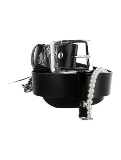 Pre-owned Simone Rocha Calf Leather Chain-link Accents Waist Belt In Black